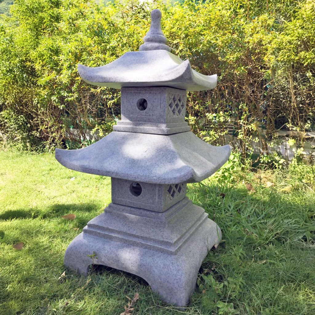 Enigma Granite Effect Two Tier Pagoda Garden Statue 5060235336454 2